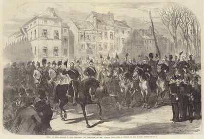 利奥波德二世国王进入布鲁塞尔，他在拉肯门的接待处 作者 Sir John Charles Robinson
